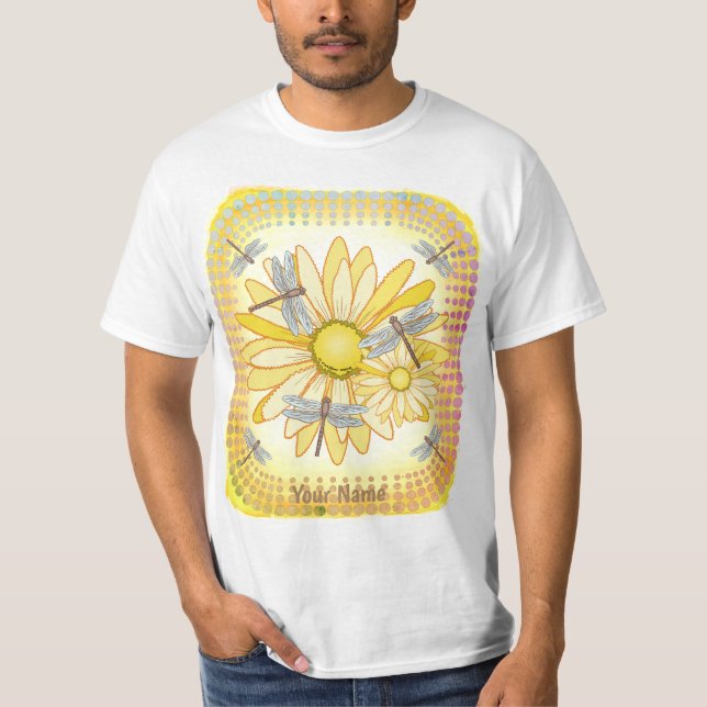 Dragonfly Yellow Daisy  T-Shirt (Front)