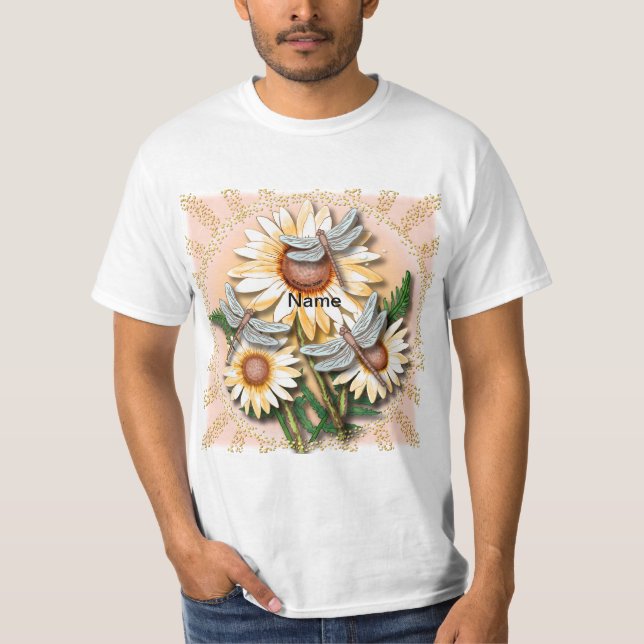 Dragonfly Yellow Daisy  T-Shirt (Front)