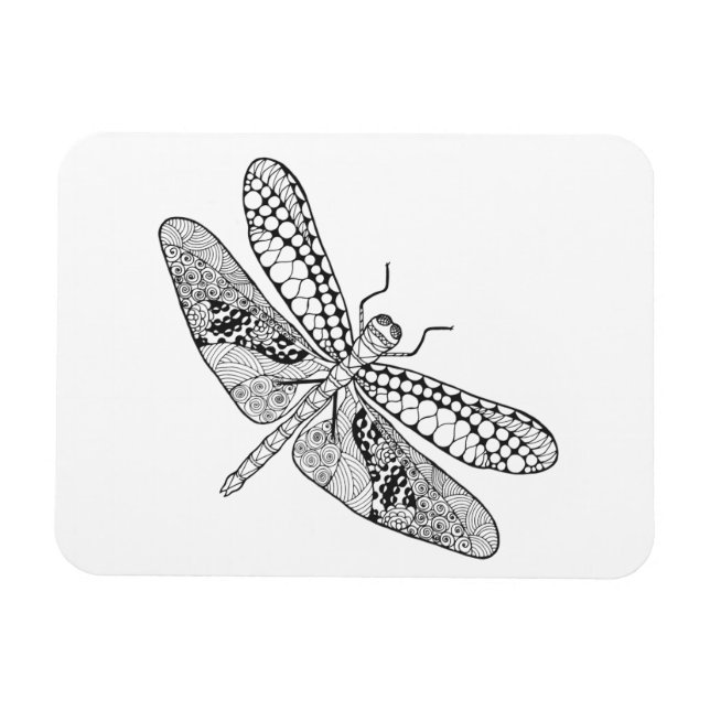 Dragonfly Zendoodle Magnet (Horizontal)