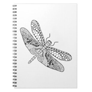 Dragonfly Zendoodle Spiral Notebook