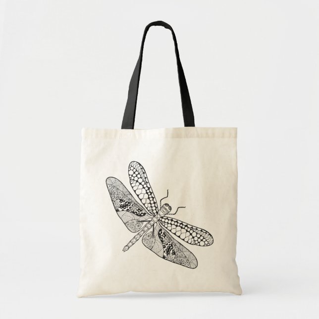 Dragonfly Zendoodle Tote Bag (Front)