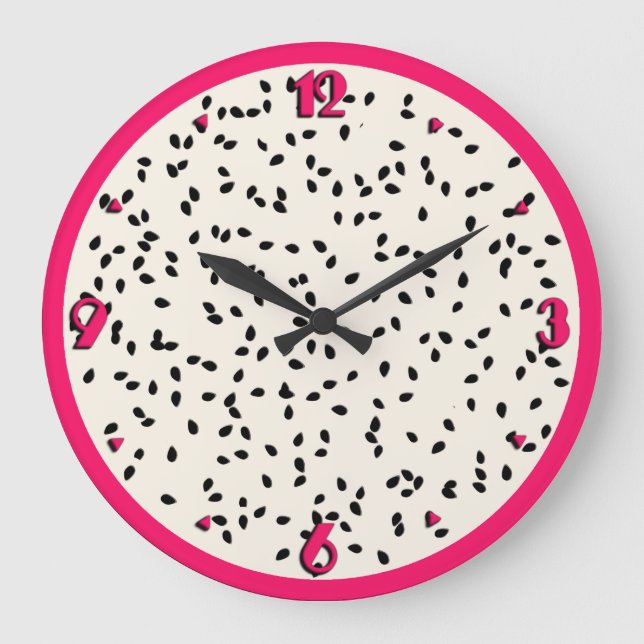 Dragonfruit / Dragon Fruit Stylised Fruit Slice Large Clock (Front)