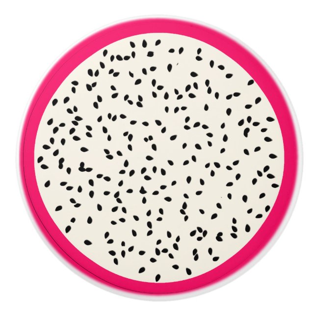 Dragonfruit / Dragon Fruit Stylized Fruit Slice Ceramic Knob (Front)