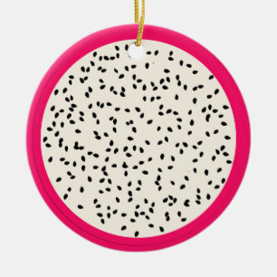 Dragonfruit / Dragon Fruit Stylized Fruit Slice Ceramic Tree Decoration