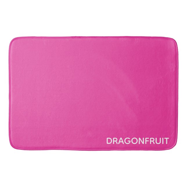 Dragonfruit pink colour name bath mat (Front)