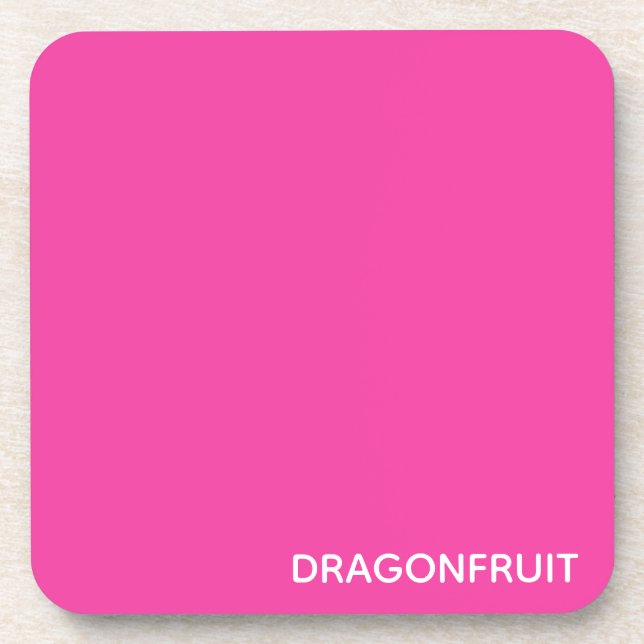 Dragonfruit pink colour name coaster (Front)