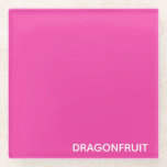 Dragonfruit pink colour name glass coaster<br><div class="desc">Dragonfruit pink colour name</div>