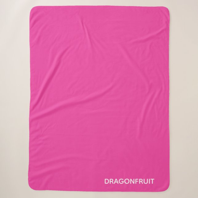 Dragonfruit pink colour name sherpa blanket (Front)