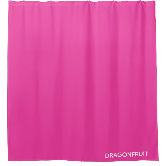 Dragonfruit pink colour name shower curtain (Front)