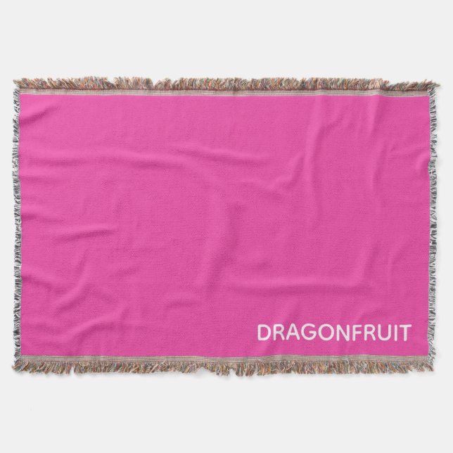 Dragonfruit pink colour name throw blanket (Front)