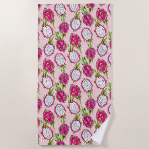 DRAGONFRUITY Pink Pitaya Beach Towel