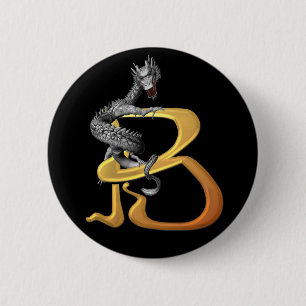 Dragonlore Initial B 6 Cm Round Badge