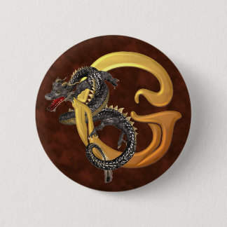 Dragonlore Initial G 6 Cm Round Badge