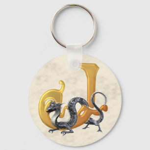 Dragonlore Initial J Key Ring