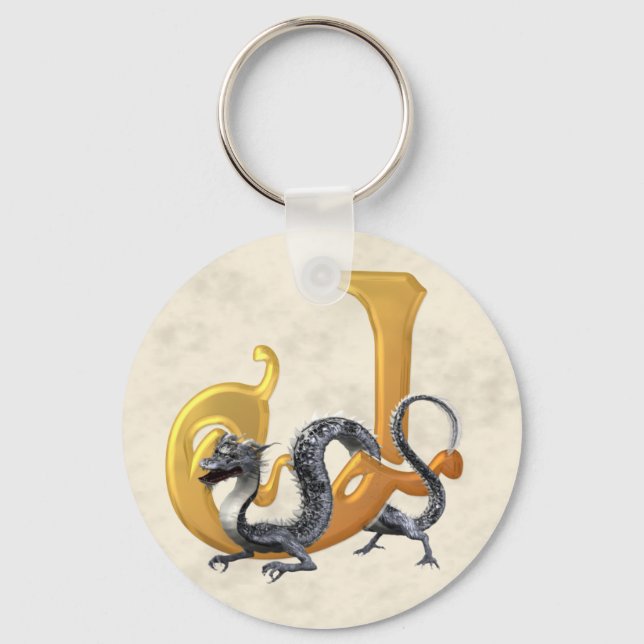 Dragonlore Initial J Key Ring (Front)