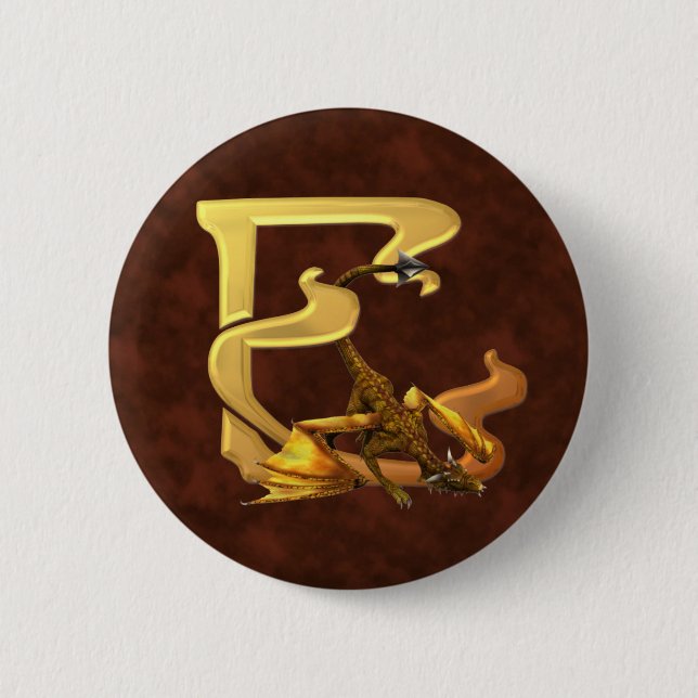 Dragonlore Initials E 6 Cm Round Badge (Front)
