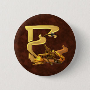 Dragonlore Initials E 6 Cm Round Badge