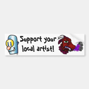 dragonred, Robot, Support yourlocal artist! Bumper Sticker