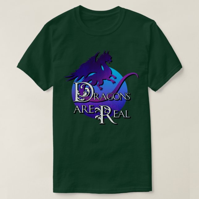 Dragons are Real Blue T-Shirt (Design Front)