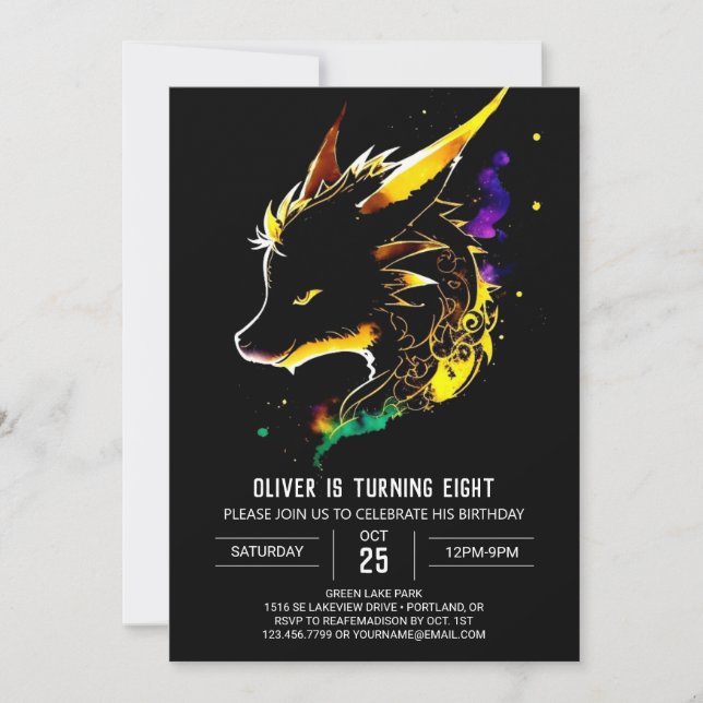  Dragon's Birthday Dreamland Invitation (Front)