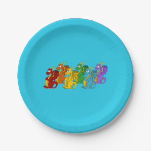 Dragons cartoon paper plate
