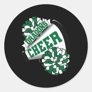 Dragons Cheer Ck To School Cheerleading Spirit G  Classic Round Sticker