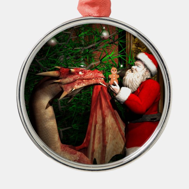 Dragons Christmas Metal Tree Decoration (Front)