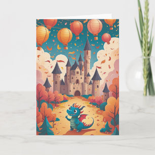 Dragon's Confetti Castle Bash Card