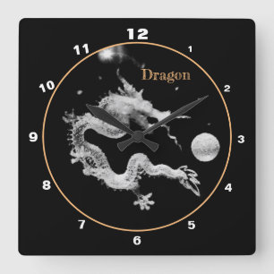 Dragons & Crystal Dragon Lore /Birth of the Dragon Square Wall Clock
