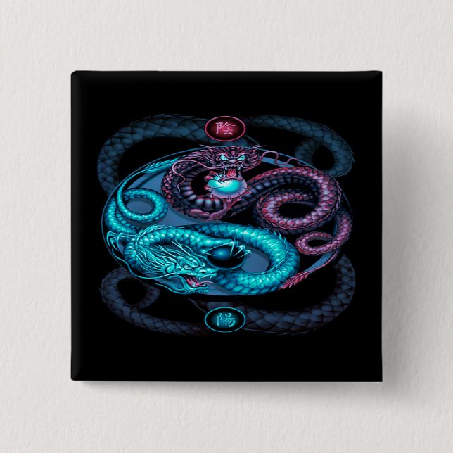 dragons design pinback button (Front)