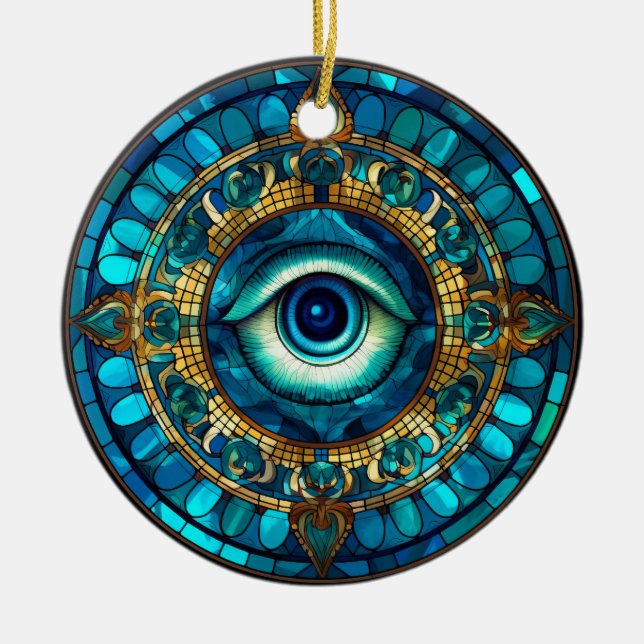 Dragon's Eye Ceramic Tree Decoration (Front)