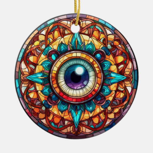 Dragon's Eye Ceramic Tree Decoration (Front)