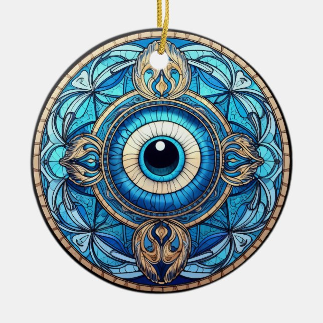 Dragon's Eye Ceramic Tree Decoration (Front)