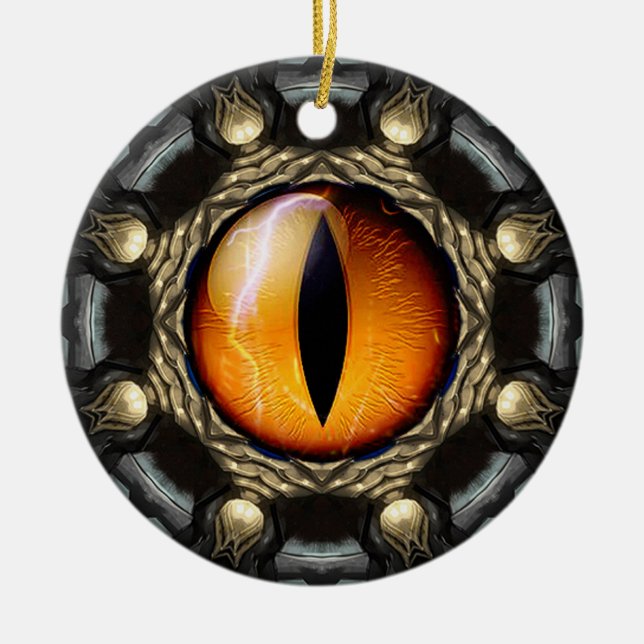 Dragon's Eye Ceramic Tree Decoration (Front)