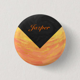 Dragons Eye Orange and Black Monogram 3 Cm Round Badge