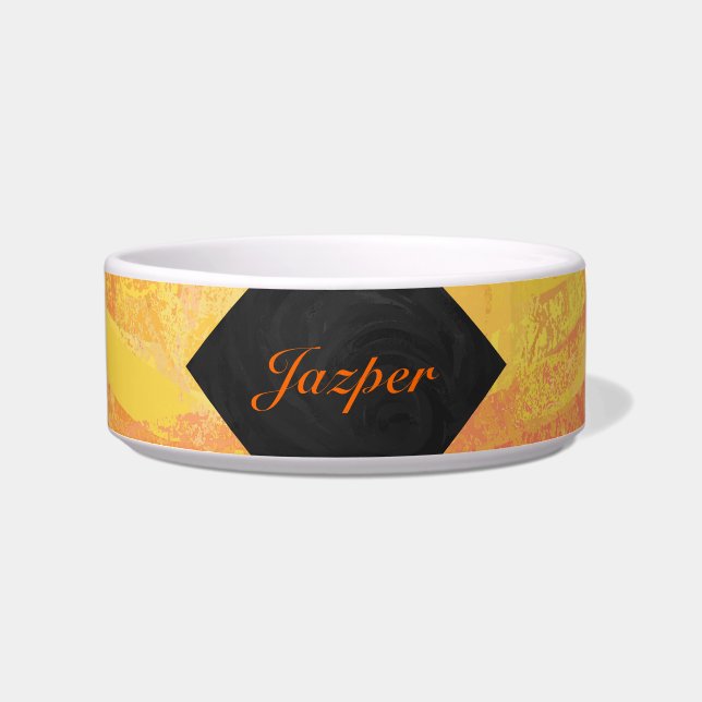 Dragons Eye Orange and Black Monogram Bowl (Front)