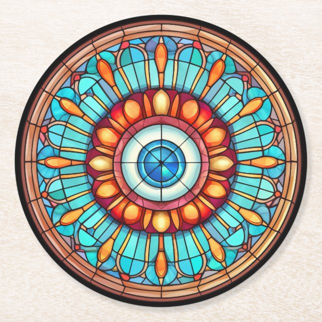 Dragon's Eye Round Paper Coaster (Front)