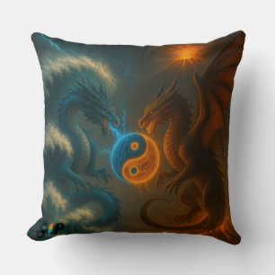 Dragons - Fire and Water in Eternal Duel Cushion