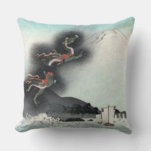 Dragon's Fury Sea Battle for Mount Fuji, Japan Cushion