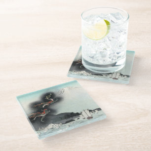 Dragon's Fury Sea Battle for Mount Fuji, Japan Glass Coaster