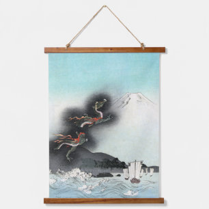 Dragon's Fury Sea Battle for Mount Fuji, Japan Hanging Tapestry