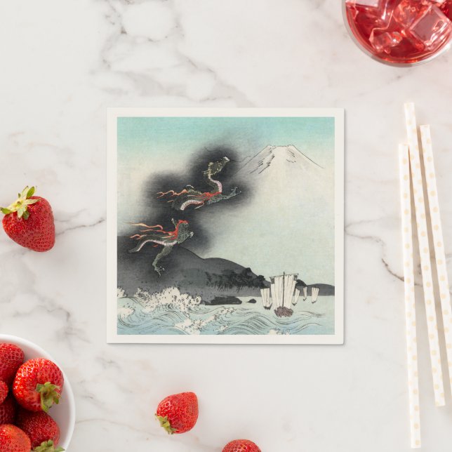 Dragon's Fury Sea Battle for Mount Fuji, Japan Napkin (Insitu)