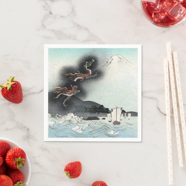 Dragon's Fury Sea Battle for Mount Fuji, Japan Napkin (Insitu)