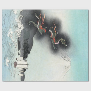 Dragon's Fury Sea Battle for Mount Fuji, Japan Wrapping Paper