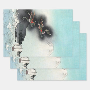 Dragon's Fury Sea Battle for Mount Fuji, Japan Wrapping Paper Sheet