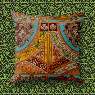 Dragons & Gargoyles Throw Pillow