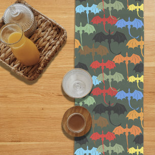 Dragons Green Flight Fantasy Medium Table Runner