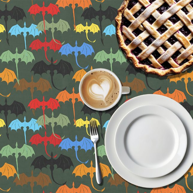 Dragons Green Flight Fantasy Tablecloth (Creator Uploaded)