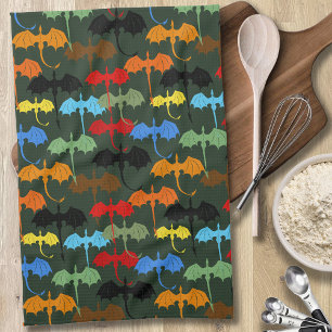 Dragons Green Flight Fantasy Tea Towel