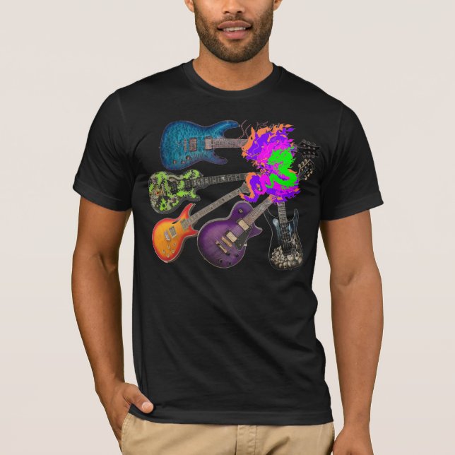 Dragons & Guitars Rule T-shirt - Customised (Front)